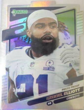 Ezekiel Elliott [No Helmet Press Proof Silver Die Cut] #188