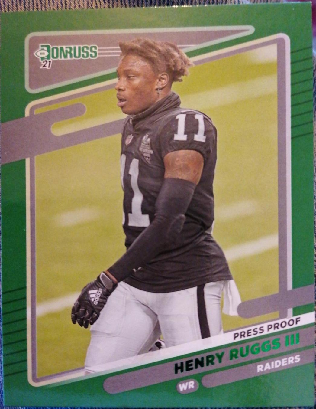 Henry Ruggs III [No Helmet Press Proof Green] #90