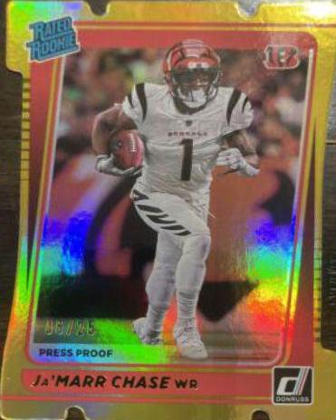 Ja'Marr Chase [Press Proof Gold Die Cut] #262