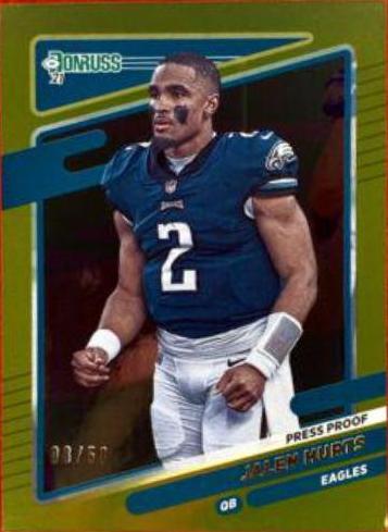 Jalen Hurts [No Helmet Press Proof Gold] #108