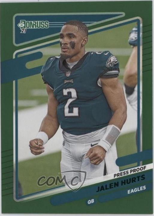 Jalen Hurts [No Helmet Press Proof Green] #108