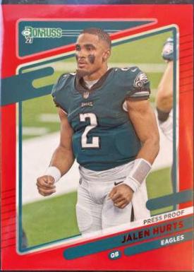 Jalen Hurts [No Helmet Press Proof Red] #108