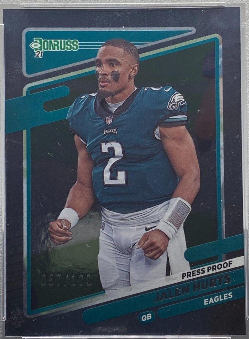 Jalen Hurts [No Helmet Press Proof Silver] #108