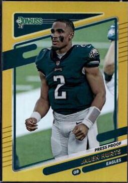 Jalen Hurts [No Helmet Press Proof Yellow] #108