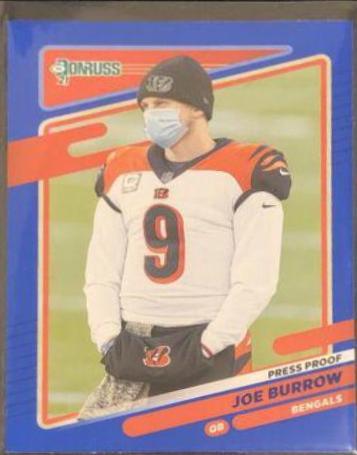 Joe Burrow [No Helmet Press Proof Blue] #211