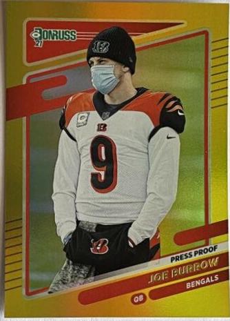 Joe Burrow [No Helmet Press Proof Gold] #211