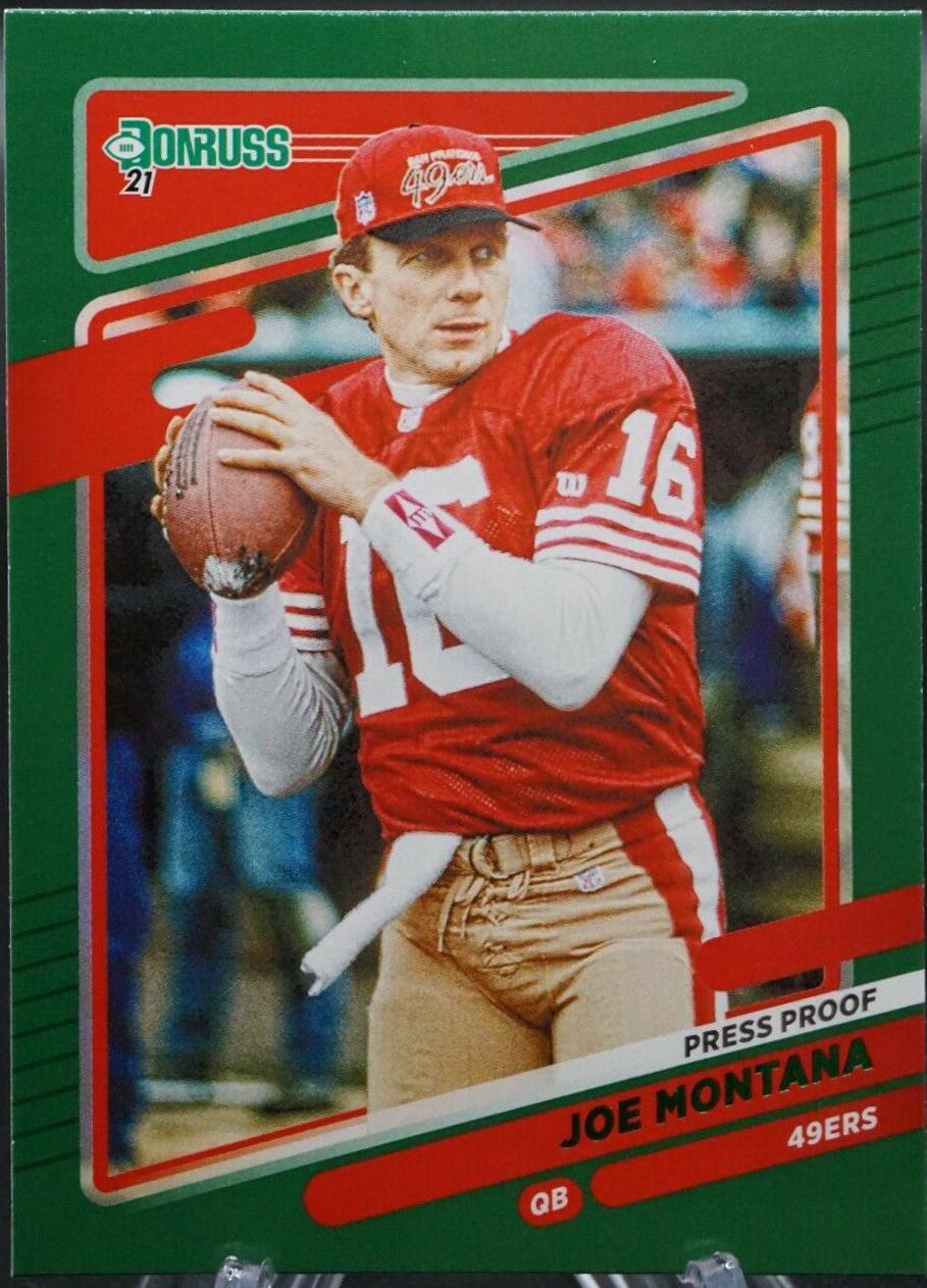 Joe Montana [No Helmet Press Proof Green] #57