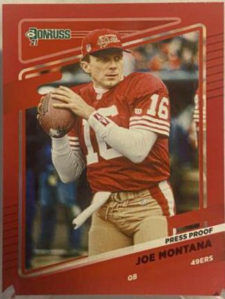 Joe Montana [No Helmet Press Proof Red] #57