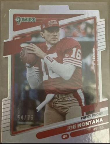 Joe Montana [No Helmet Press Proof Silver Die Cut] #57