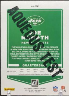 Joe Namath [Aqueous Test] #42
