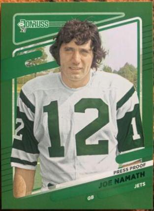 Joe Namath [No Helmet Press Proof Green] #42