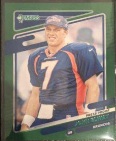 John Elway [No Helmet Press Proof Green] #180