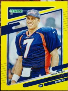 John Elway [No Helmet Press Proof Yellow] #180