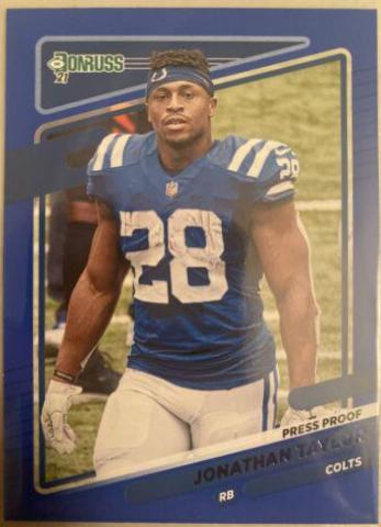 Jonathan Taylor [No Helmet Press Proof Blue] #150