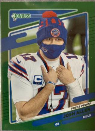 Josh Allen [No Helmet Press Proof Green] #225