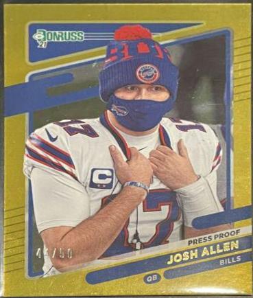 Josh Allen [No Helmet Press Proof Premium] #225