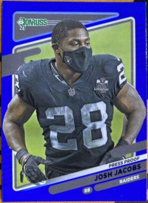 Josh Jacobs [No Helmet Press Proof Blue] #85