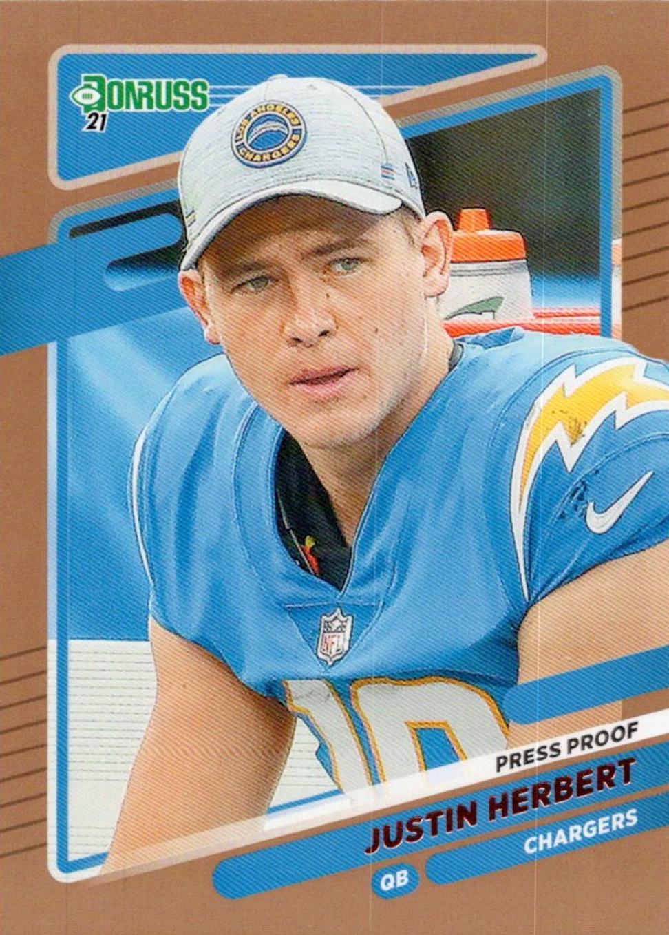 Justin Herbert [No Helmet Press Proof Bronze] #70