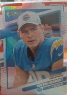 Justin Herbert [No Helmet Press Proof Silver Die Cut] #70
