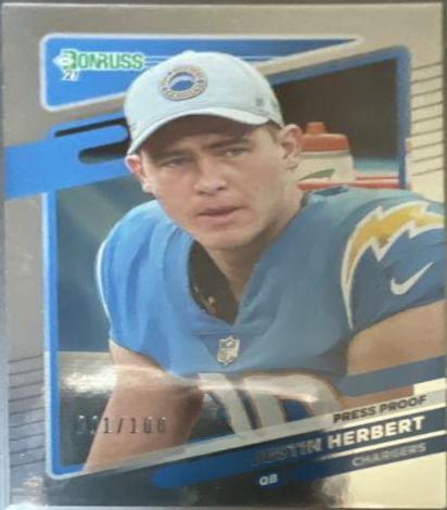 Justin Herbert [No Helmet Press Proof Silver] #70