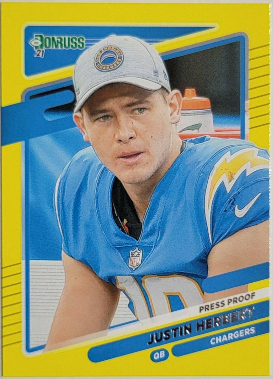 Justin Herbert [No Helmet Press Proof Yellow] #70