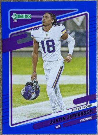 Justin Jefferson [No Helmet Press Proof Blue] #127