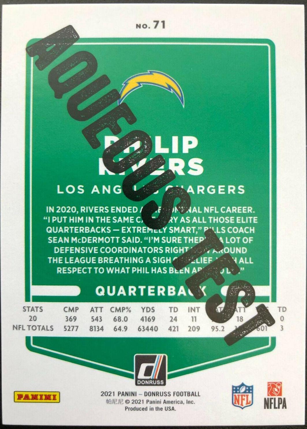 Philip Rivers [Aqueous Test] #71