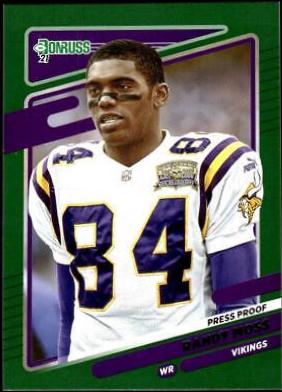 Randy Moss [No Helmet Press Proof Green] #128