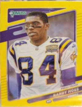 Randy Moss [No Helmet Press Proof Yellow] #128