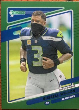 Russell Wilson [No Helmet Press Proof Green] #28