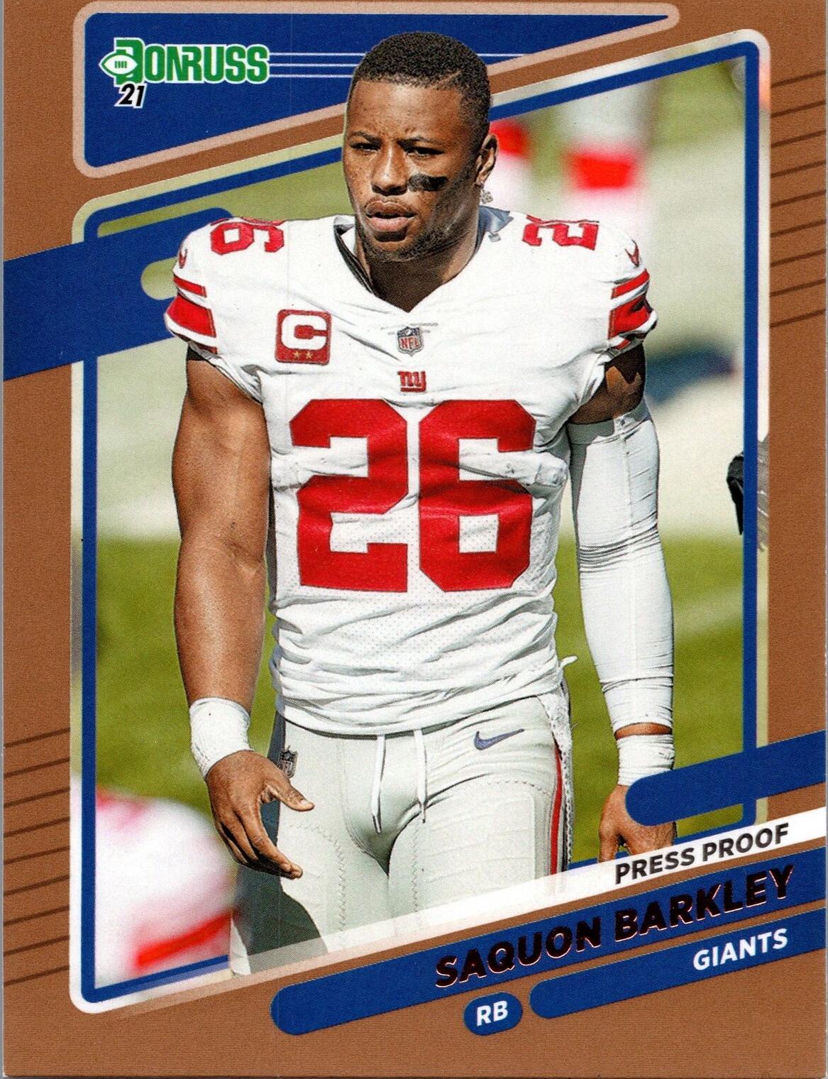 Saquon Barkley [No Helmet Press Proof Bronze] #79