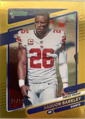 Saquon Barkley [No Helmet Press Proof Gold] #79