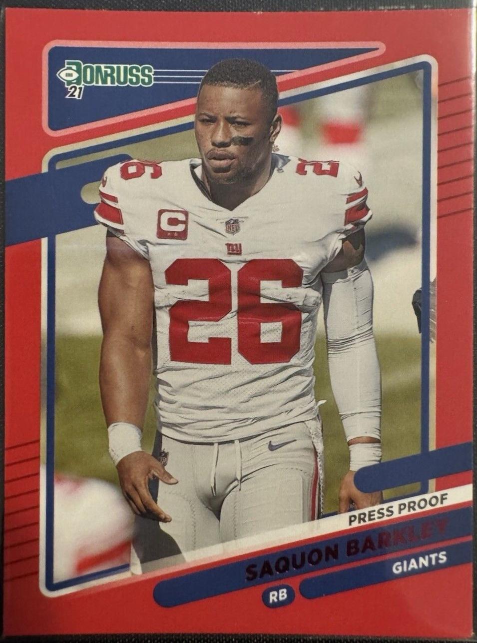 Saquon Barkley [No Helmet Press Proof Red] #79
