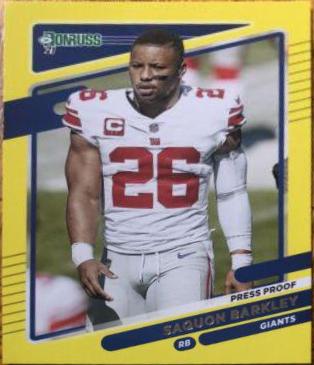 Saquon Barkley [No Helmet Press Proof Yellow] #79