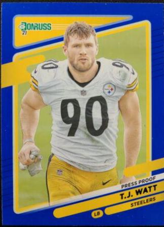 T. J. Watt [No Helmet Press Proof Blue] #22