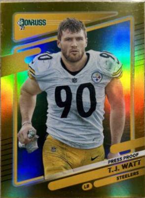 T. J. Watt [No Helmet Press Proof Gold] #22