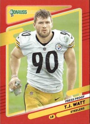 T. J. Watt [No Helmet Press Proof Red] #22