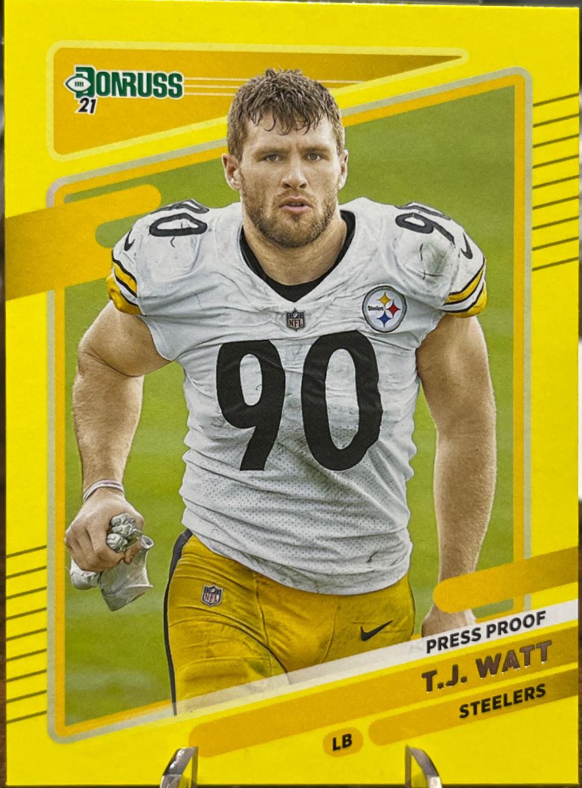 T. J. Watt [No Helmet Press Proof Yellow] #22
