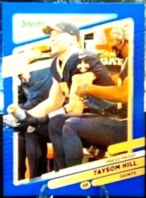 Taysom Hill [No Helmet Press Proof Blue] #95