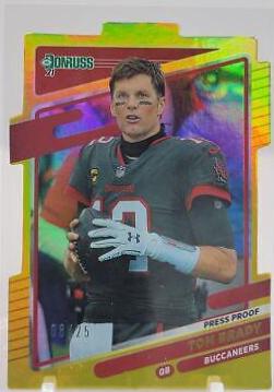 Tom Brady [No Helmet Press Proof Gold Die Cut] #1