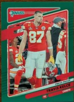 Travis Kelce [No Helmet Press Proof Green] #118