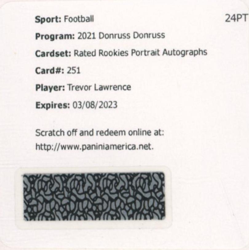 Trevor Lawrence [Portrait Autograph] #251
