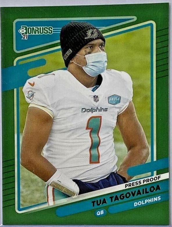 Tua Tagovailoa [No Helmet Press Proof Green] #61