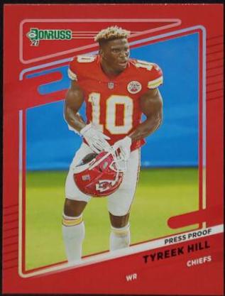 Tyreek Hill [No Helmet Press Proof Red] #117
