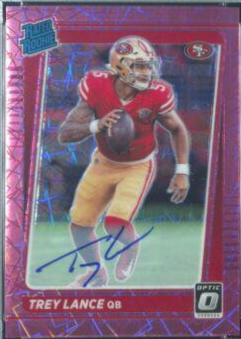 Trey Lance [Autograph Pink Velocity] #203