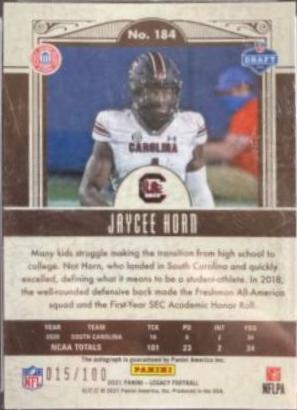 Jaycee Horn [Premium Penmanship Bronze] #184