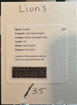 Penei Sewell [Blue Autograph] #143