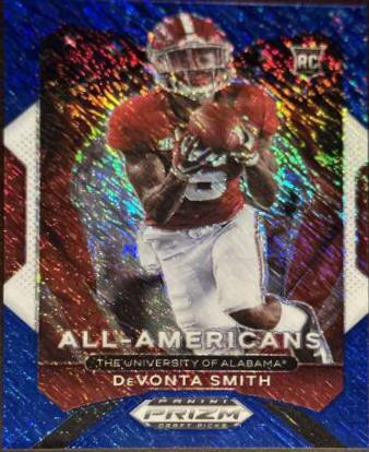 DeVonta Smith [Blue Shimmer Prizm] #186