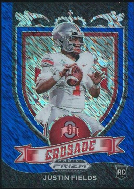 Justin Fields [Blue Shimmer Prizm] #163