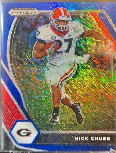 Nick Chubb [Blue Shimmer Prizm] #90